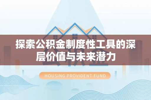 保税区探索公积金制度性工具的深层价值与未来潜力