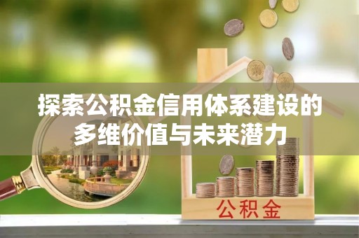 保税区探索公积金信用体系建设的多维价值与未来潜力