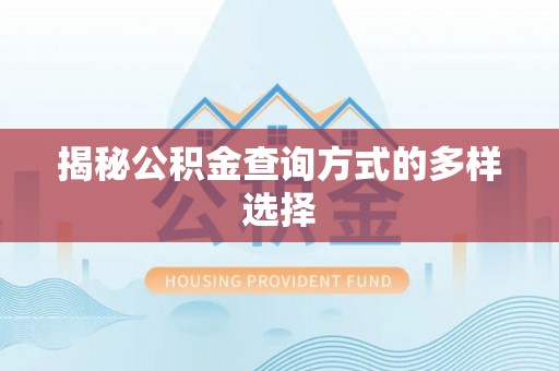 保税区揭秘公积金查询方式的多样选择